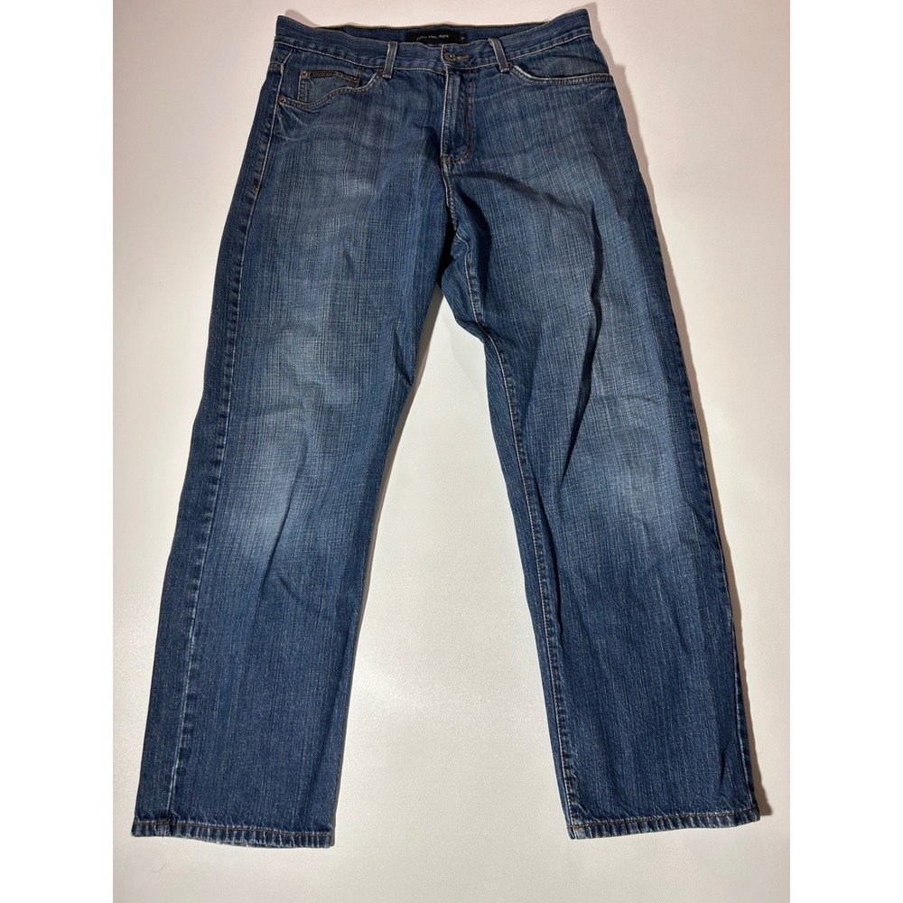 Calvin Klein Jeans Relaxed Straight Mens 34 Blue Excellent Medium Wash Denim
